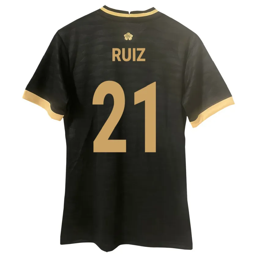 Danxen Herren Panama Alberto Ruiz #21 Schwarz Auswärtstrikot Trikot 24-26 T-Shirt Schweiz