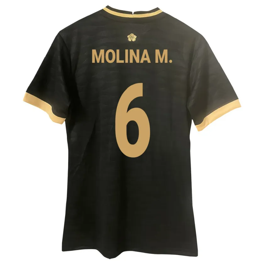 Danxen Herren Panama Mariana Molina #6 Schwarz Auswärtstrikot Trikot 24-26 T-Shirt Schweiz