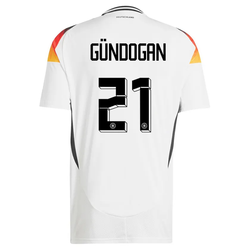Danxen Damen Deutschland Ilkay Gundogan #21 Weiß Heimtrikot Trikot 24-26 T-Shirt Schweiz