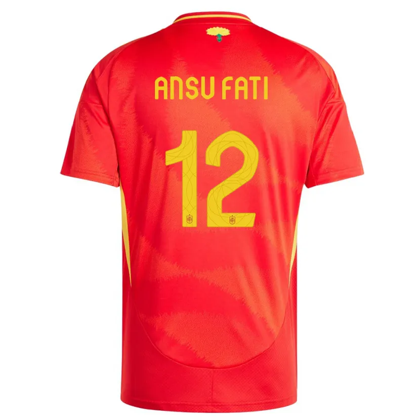 Danxen Damen Spanien Ansu Fati #12 Rot Heimtrikot Trikot 24-26 T-Shirt Schweiz