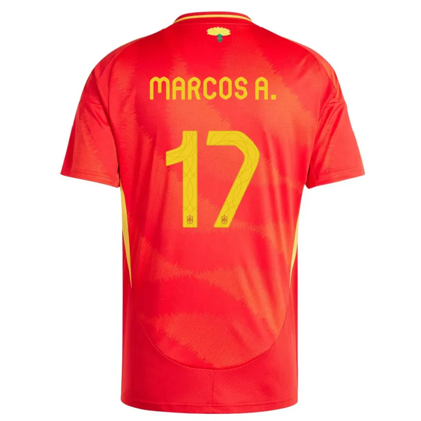 Danxen Damen Spanien Marcos Alonso #17 Rot Heimtrikot Trikot 24-26 T-Shirt Schweiz