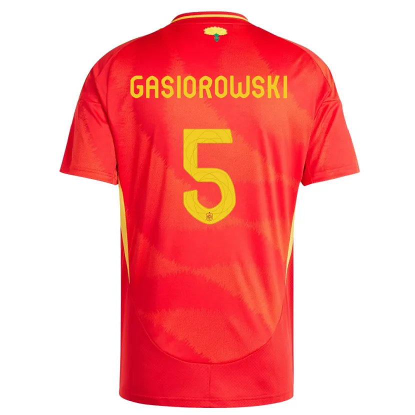 Danxen Damen Spanien Yarek Gasiorowski #5 Rot Heimtrikot Trikot 24-26 T-Shirt Schweiz