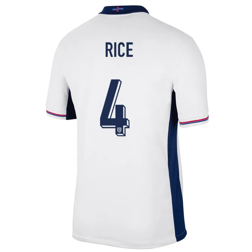 Danxen Damen England Declan Rice #4 Weiß Heimtrikot Trikot 24-26 T-Shirt Schweiz
