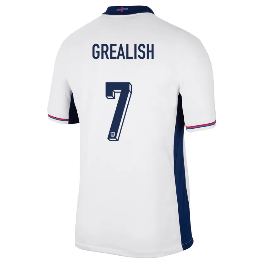 Danxen Damen England Jack Grealish #7 Weiß Heimtrikot Trikot 24-26 T-Shirt Schweiz