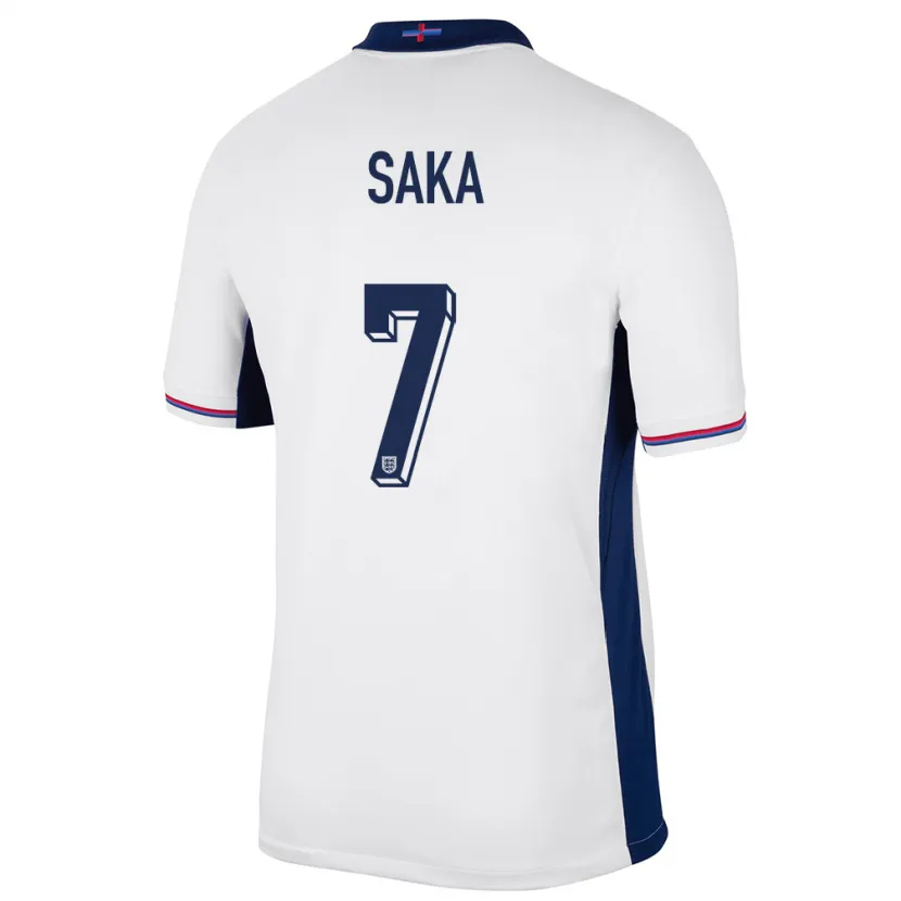 Danxen Damen England Bukayo Saka #7 Weiß Heimtrikot Trikot 24-26 T-Shirt Schweiz