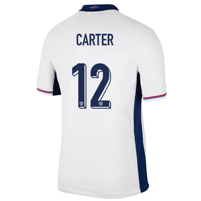 Danxen Damen England Jess Carter #12 Weiß Heimtrikot Trikot 24-26 T-Shirt Schweiz