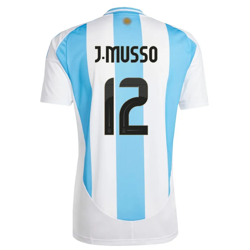 Danxen Damen Argentinien Juan Musso #12 Weiß Blau Heimtrikot Trikot 24-26 T-Shirt Schweiz