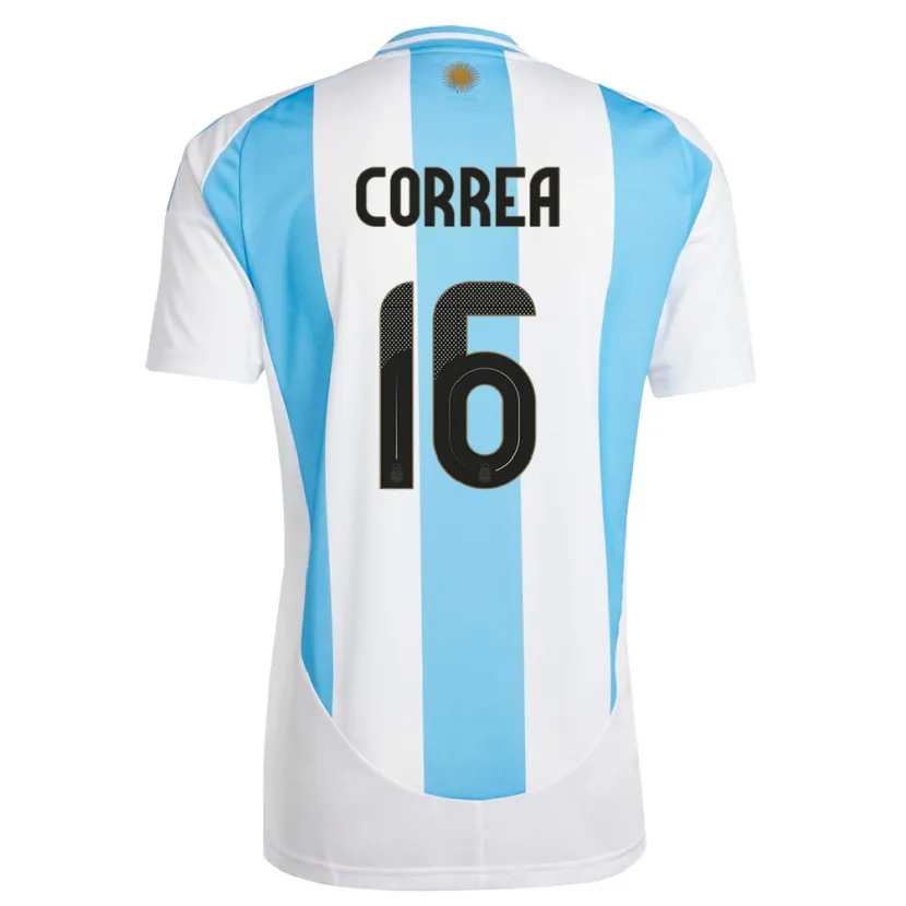 Danxen Damen Argentinien Angel Correa #16 Weiß Blau Heimtrikot Trikot 24-26 T-Shirt Schweiz