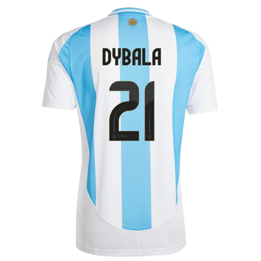 Danxen Damen Argentinien Paulo Dybala #21 Weiß Blau Heimtrikot Trikot 24-26 T-Shirt Schweiz