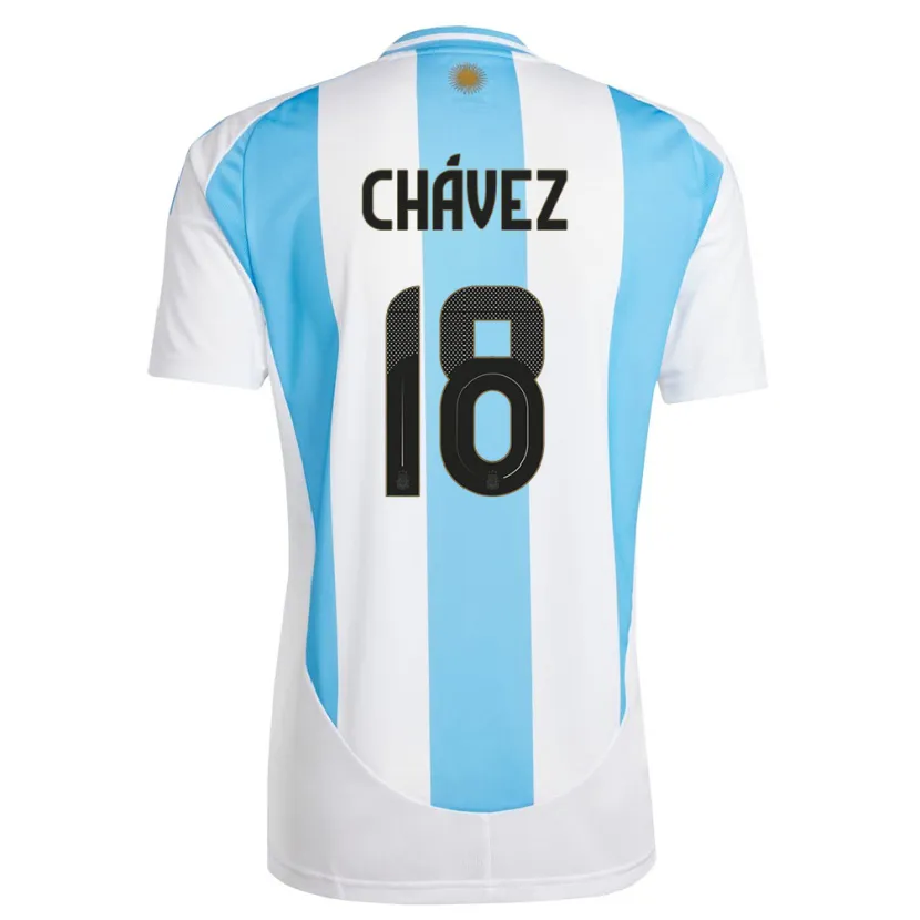 Danxen Damen Argentinien Gabriela Chavez #18 Weiß Blau Heimtrikot Trikot 24-26 T-Shirt Schweiz