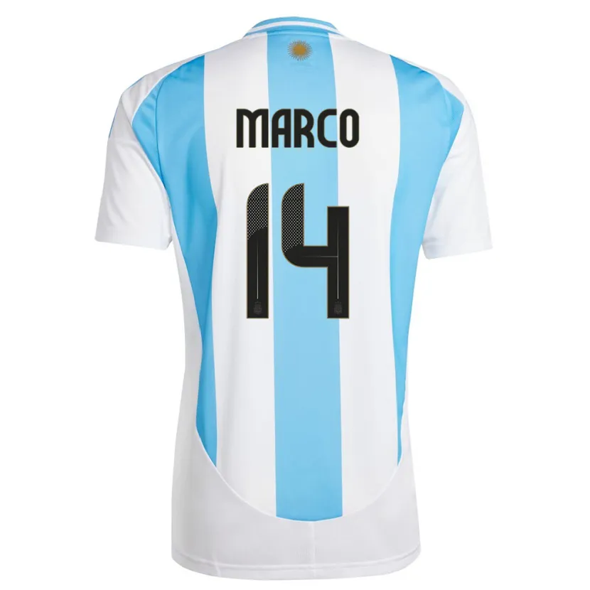Danxen Damen Argentinien Francisco Marco #14 Weiß Blau Heimtrikot Trikot 24-26 T-Shirt Schweiz
