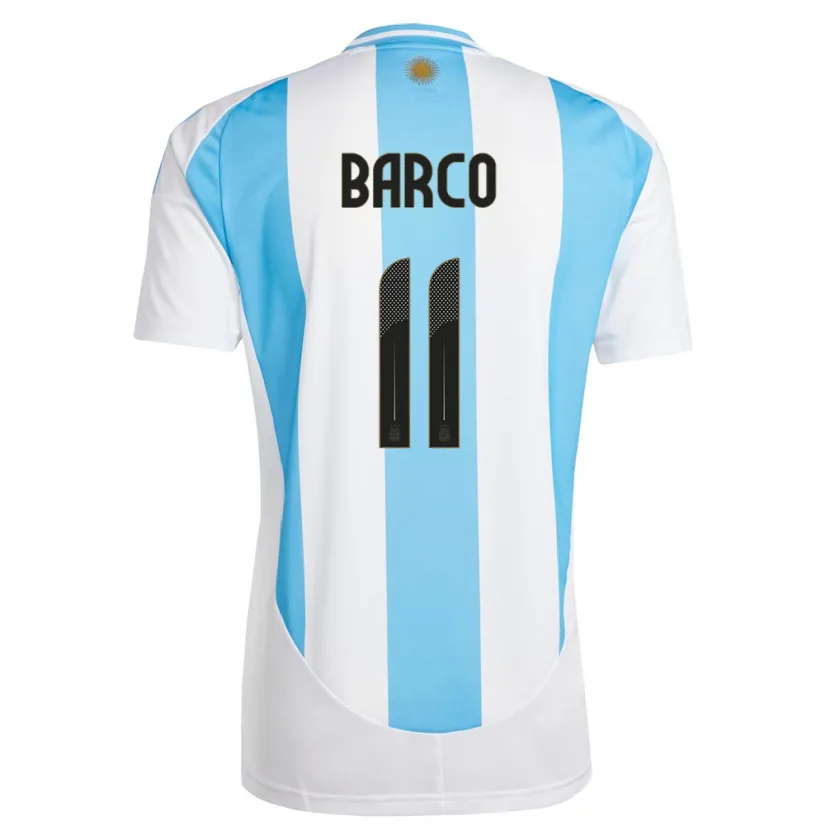 Danxen Damen Argentinien Ezequiel Barco #11 Weiß Blau Heimtrikot Trikot 24-26 T-Shirt Schweiz