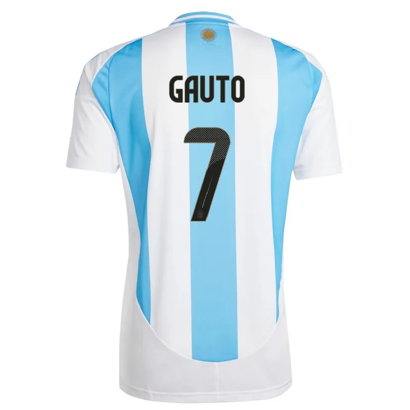 Danxen Damen Argentinien Juan Gauto #7 Weiß Blau Heimtrikot Trikot 24-26 T-Shirt Schweiz