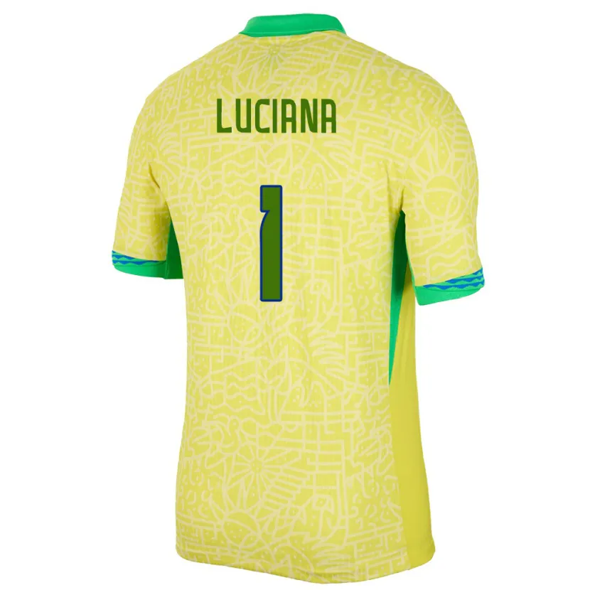 Danxen Damen Brasilien Luciana #1 Gelb Heimtrikot Trikot 24-26 T-Shirt Schweiz