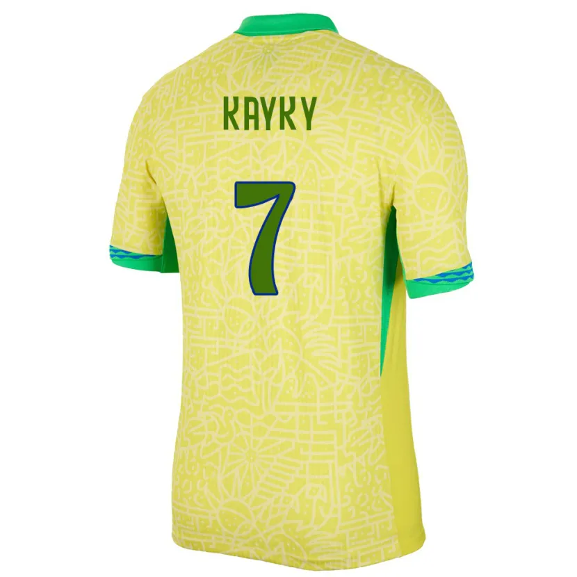 Danxen Damen Brasilien Kayky #7 Gelb Heimtrikot Trikot 24-26 T-Shirt Schweiz