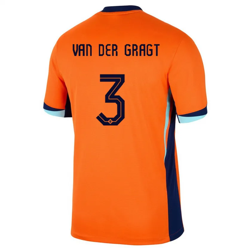 Danxen Damen Niederlande Stefanie Van Der Gragt #3 Orange Heimtrikot Trikot 24-26 T-Shirt Schweiz