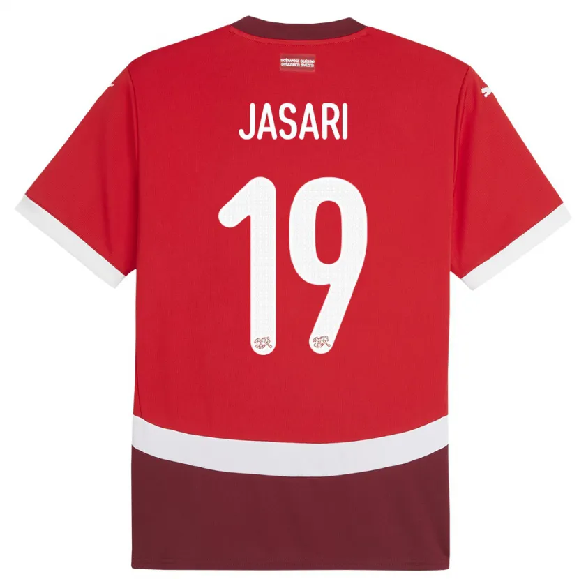 Danxen Damen Schweiz Ardon Jasari #19 Rot Heimtrikot Trikot 24-26 T-Shirt Schweiz