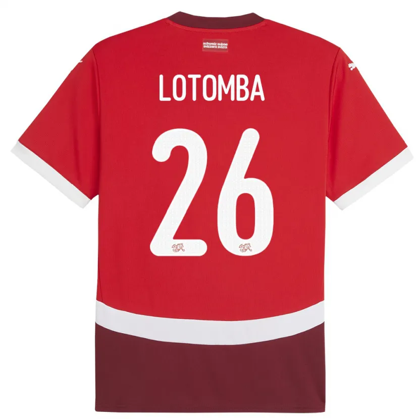 Danxen Damen Schweiz Jordan Lotomba #26 Rot Heimtrikot Trikot 24-26 T-Shirt Schweiz