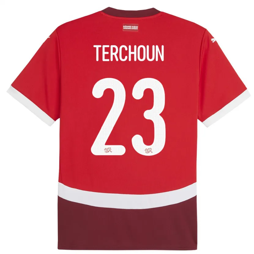 Danxen Damen Schweiz Meriame Terchoun #23 Rot Heimtrikot Trikot 24-26 T-Shirt Schweiz