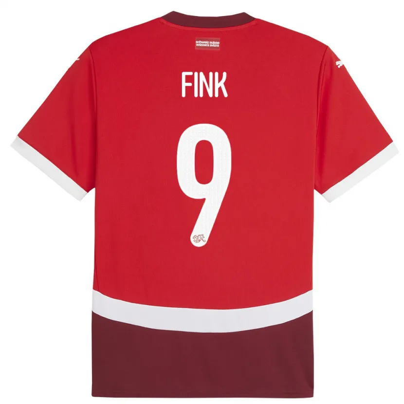 Danxen Damen Schweiz Bradley Fink #9 Rot Heimtrikot Trikot 24-26 T-Shirt Schweiz