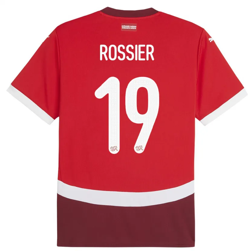 Danxen Damen Schweiz Evan Rossier #19 Rot Heimtrikot Trikot 24-26 T-Shirt Schweiz