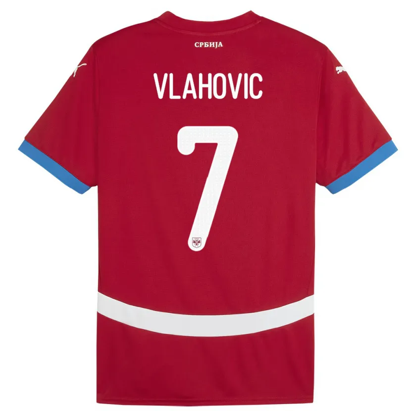 Danxen Damen Serbien Dusan Vlahovic #7 Rot Heimtrikot Trikot 24-26 T-Shirt Schweiz
