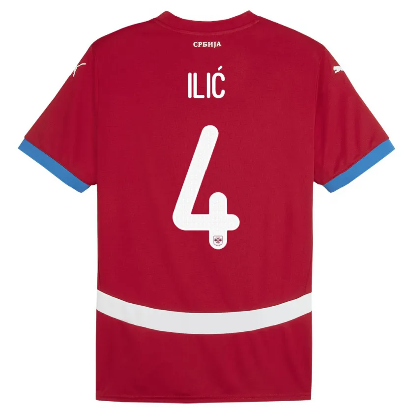 Danxen Damen Serbien Marija Ilic #4 Rot Heimtrikot Trikot 24-26 T-Shirt Schweiz