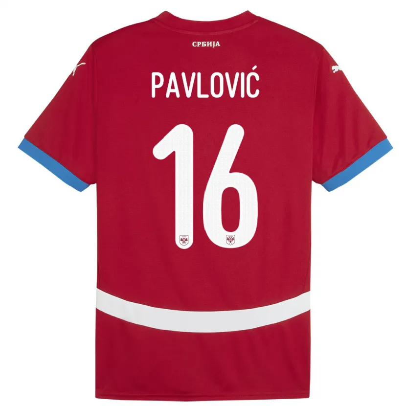 Danxen Damen Serbien Sara Pavlovic #16 Rot Heimtrikot Trikot 24-26 T-Shirt Schweiz