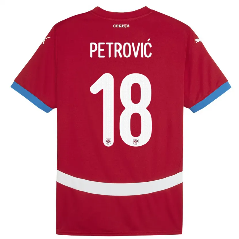 Danxen Damen Serbien Emilija Petrovic #18 Rot Heimtrikot Trikot 24-26 T-Shirt Schweiz