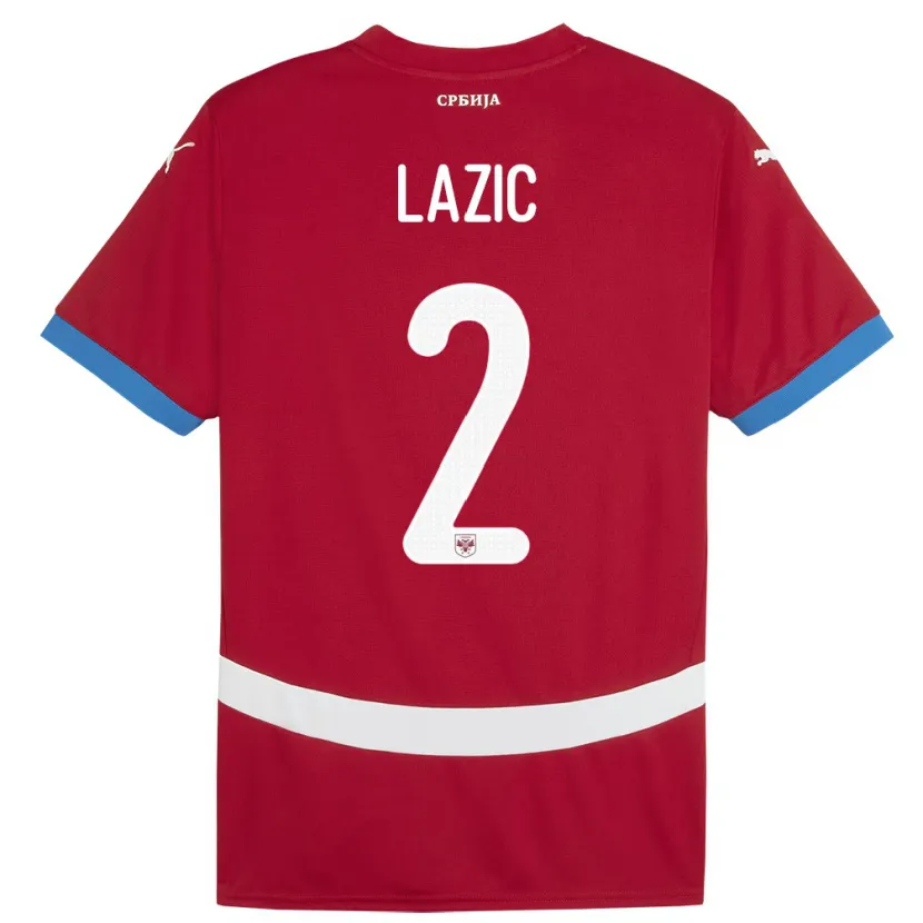 Danxen Damen Serbien Uros Lazic #2 Rot Heimtrikot Trikot 24-26 T-Shirt Schweiz
