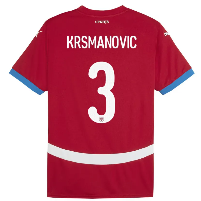 Danxen Damen Serbien Nemanja Krsmanovic #3 Rot Heimtrikot Trikot 24-26 T-Shirt Schweiz