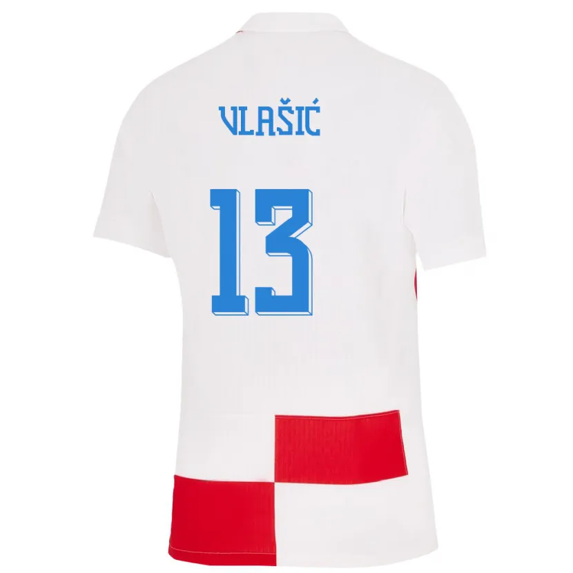 Danxen Damen Kroatien Nikola Vlasic #13 Weiß Rot Heimtrikot Trikot 24-26 T-Shirt Schweiz