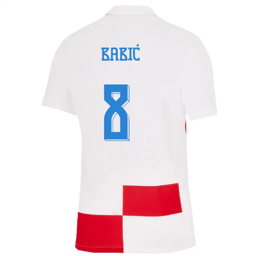 Danxen Damen Kroatien Andro Babic #8 Weiß Rot Heimtrikot Trikot 24-26 T-Shirt Schweiz
