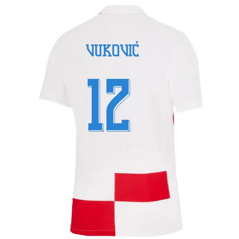 Danxen Damen Kroatien Ante Vukovic #12 Weiß Rot Heimtrikot Trikot 24-26 T-Shirt Schweiz