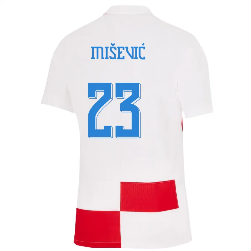 Danxen Damen Kroatien Luigi Misevic #23 Weiß Rot Heimtrikot Trikot 24-26 T-Shirt Schweiz
