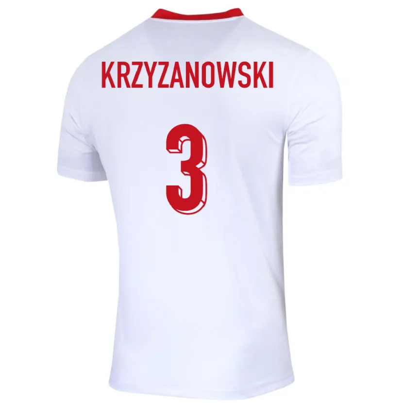 Danxen Damen Polen Jakub Krzyzanowski #3 Weiß Heimtrikot Trikot 24-26 T-Shirt Schweiz