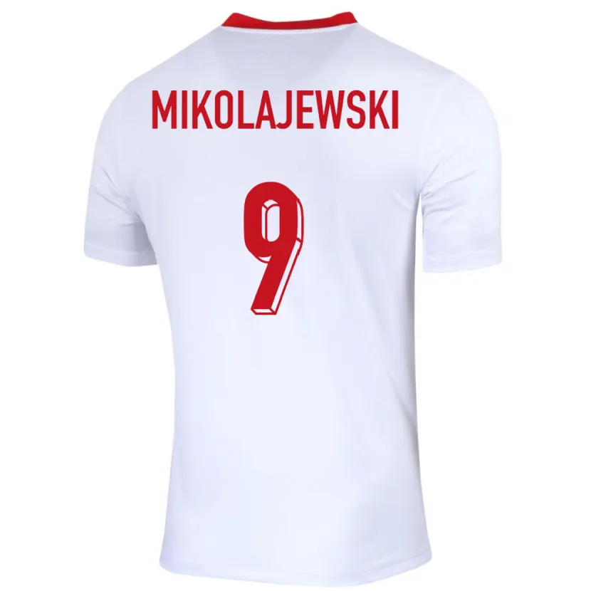 Danxen Damen Polen Daniel Mikolajewski #9 Weiß Heimtrikot Trikot 24-26 T-Shirt Schweiz