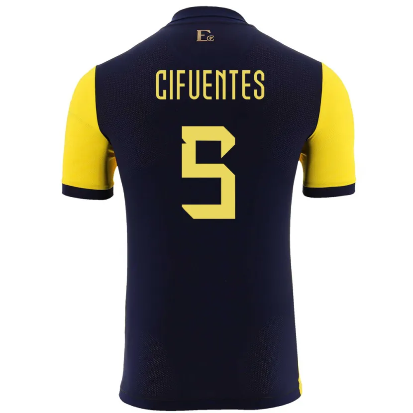 Danxen Damen Ecuador Jose Cifuentes #5 Gelb Heimtrikot Trikot 24-26 T-Shirt Schweiz