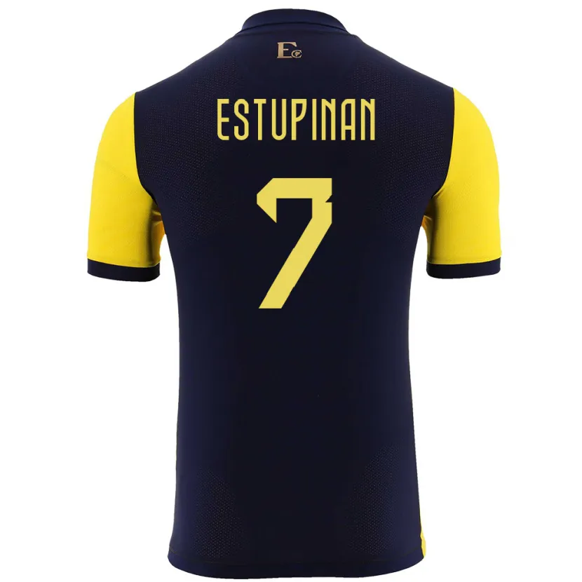 Danxen Damen Ecuador Pervis Estupinan #7 Gelb Heimtrikot Trikot 24-26 T-Shirt Schweiz