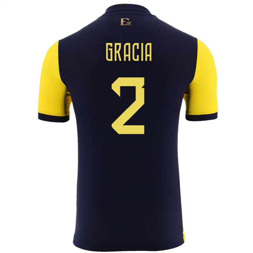 Danxen Damen Ecuador Ericka Gracia #2 Gelb Heimtrikot Trikot 24-26 T-Shirt Schweiz