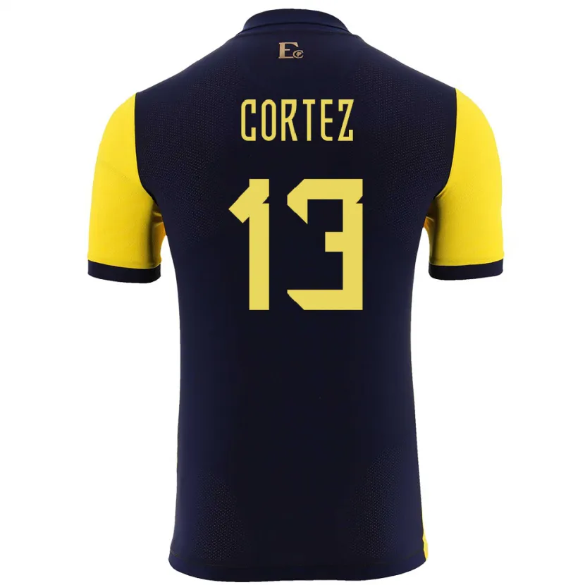 Danxen Damen Ecuador Steven Cortez #13 Gelb Heimtrikot Trikot 24-26 T-Shirt Schweiz