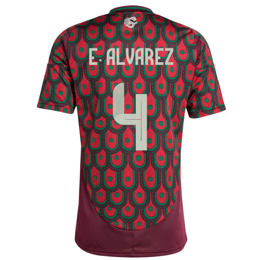 Danxen Damen Mexiko Edson Alvarez #4 Kastanienbraun Heimtrikot Trikot 24-26 T-Shirt Schweiz