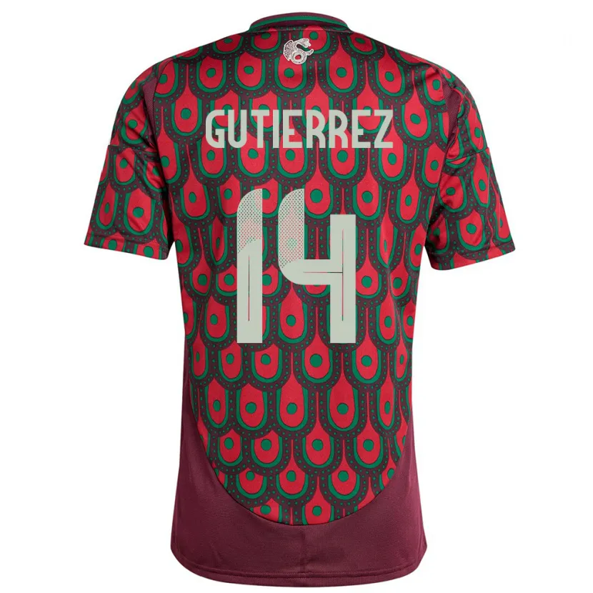Danxen Damen Mexiko Erick Gutierrez #14 Kastanienbraun Heimtrikot Trikot 24-26 T-Shirt Schweiz