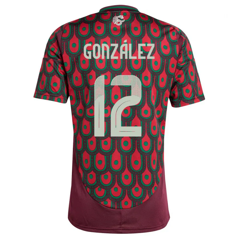 Danxen Damen Mexiko Itzel Gonzalez #12 Kastanienbraun Heimtrikot Trikot 24-26 T-Shirt Schweiz