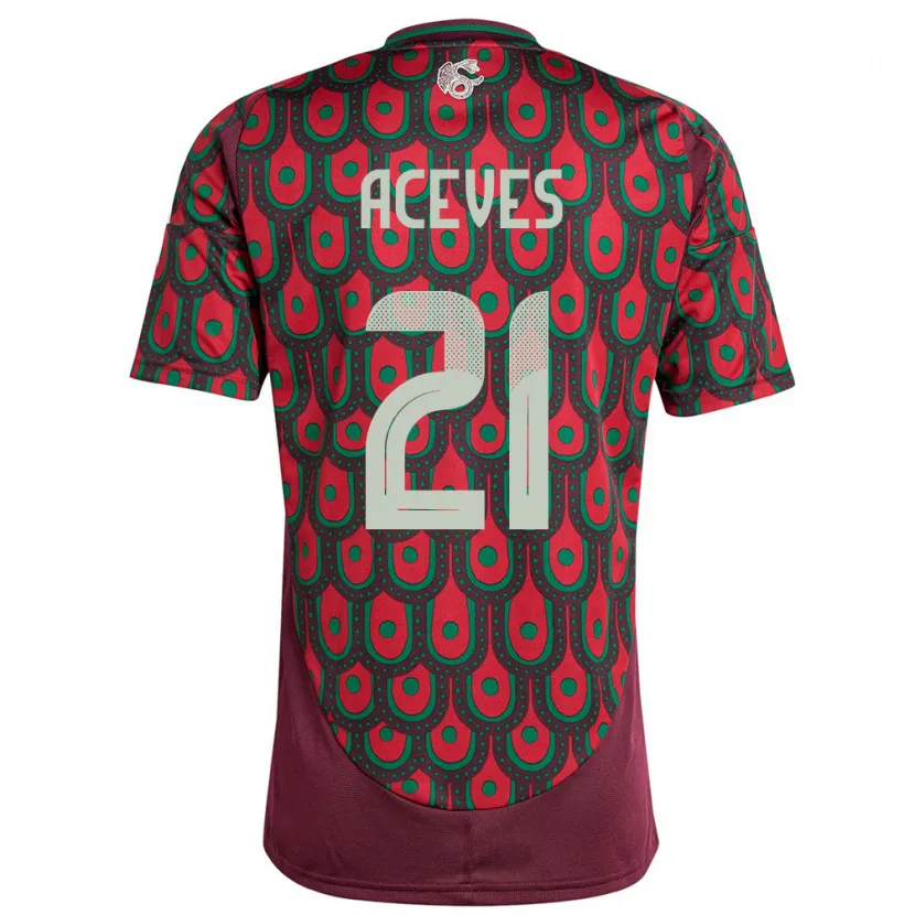 Danxen Damen Mexiko Daniel Aceves #21 Kastanienbraun Heimtrikot Trikot 24-26 T-Shirt Schweiz