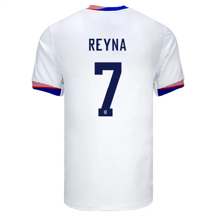 Danxen Damen Vereinigte Staaten Giovanni Reyna #7 Weiß Heimtrikot Trikot 24-26 T-Shirt Schweiz