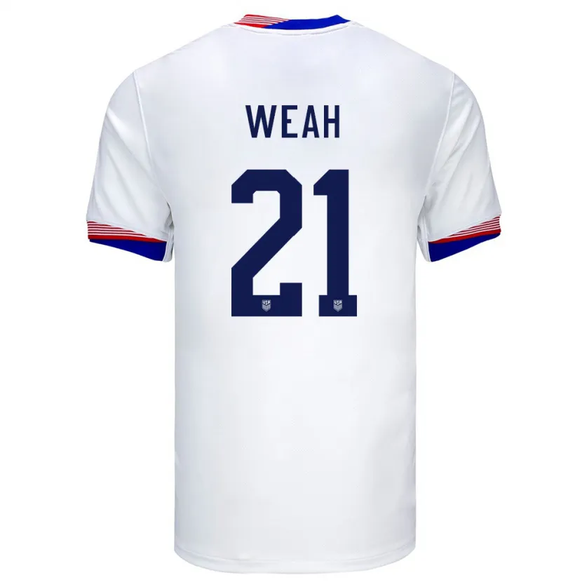 Danxen Damen Vereinigte Staaten Timothy Weah #21 Weiß Heimtrikot Trikot 24-26 T-Shirt Schweiz