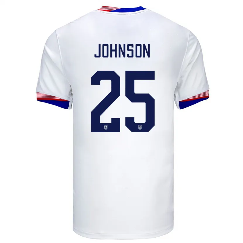Danxen Damen Vereinigte Staaten Sean Johnson #25 Weiß Heimtrikot Trikot 24-26 T-Shirt Schweiz