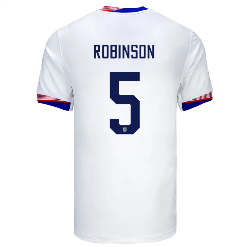 Danxen Damen Vereinigte Staaten Antonee Robinson #5 Weiß Heimtrikot Trikot 24-26 T-Shirt Schweiz