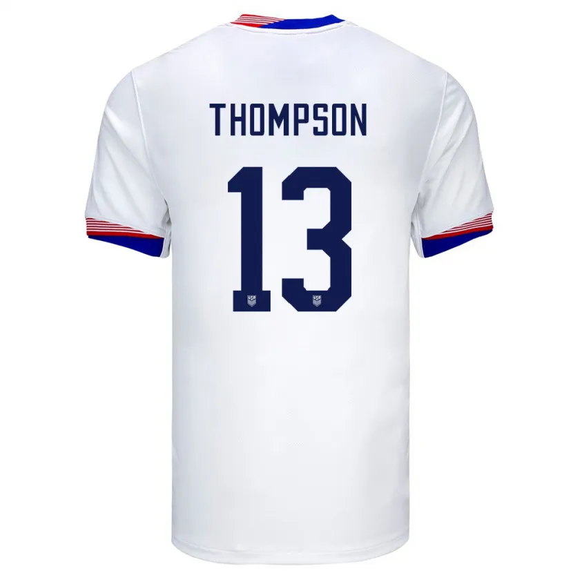 Danxen Damen Vereinigte Staaten Alyssa Thompson #13 Weiß Heimtrikot Trikot 24-26 T-Shirt Schweiz
